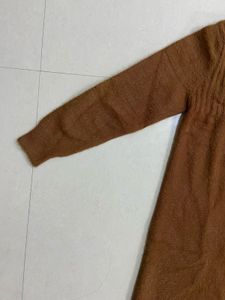 Cozy Brown Knit Pullover Dress