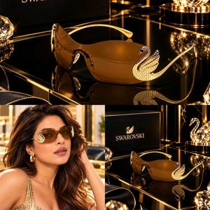 Swarovski Swan Sunglasses BROWN COLOR FOR WOMEN