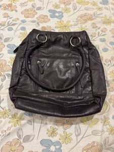 Dark Burgundy  Leather Handbag from Baggie
