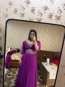 Elegant Purple Embellished Gown🎀🦋🌻