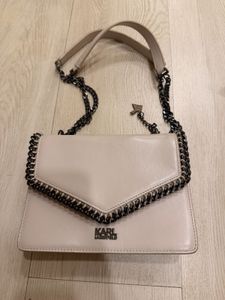 Karl Lagerfeld Cream Chain Shoulder Bag