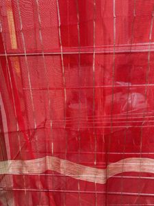 Elegant Red &amp; Gold Striped Dupatta