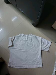 White T-Shirt with Blue Floral Print