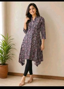 Designer Printed Asymmetrical Kurta