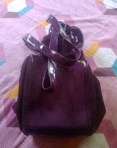 Folding Purple Colour Hand Bag For Women
