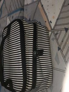Black & White Striped Travel Toiletry/Cosmetic Bag