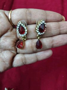 Elegant Red Stone Earrings