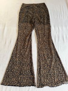 Bershka Leopard Print Flared Pants