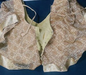 Elegant Gold Print Cape Top