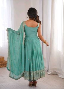 Elegant Teal Kurta Set with Dupatta