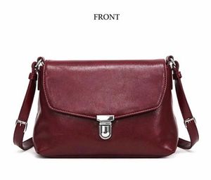 Chic Maroon Leather Crossbody Bag