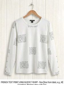 French Text Print Long Sleeve T-Shirt