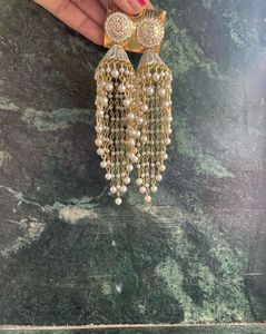 Elegant Jhumka Earrings with Pearls