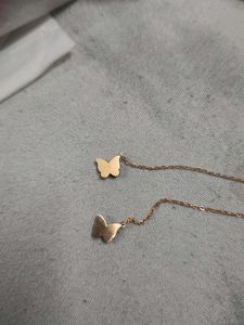 Rose Gold Butterfly Dangle Earrings