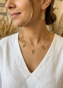 Handmade Sunflower Necklace & Earring Set
