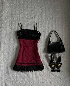 Chic Sequin & Lace Mini Dress