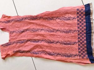 Peach Embroidered Kurta Top