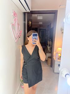 Sleek Black Wrap Playsuit new w/o tags