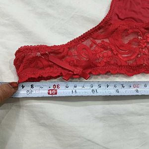 🪔 Red Lace Trim Thong Panty