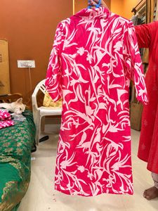 Vibrant Pink Floral Kurta Set