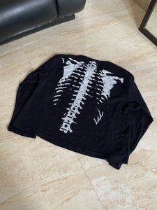 Skeleton Waffle Knit Long Sleeve Top
