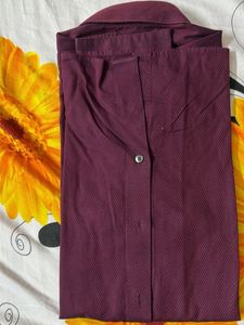 Men's Arrow Burgundy Textured Shirt