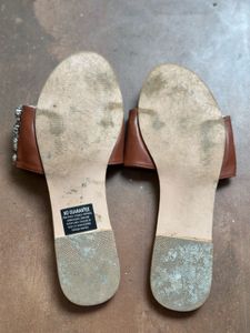 Embellished Imported Slip-On Flats with Crystal De