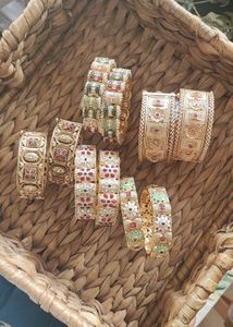 Exquisite Gold Bangles with Gemstones
