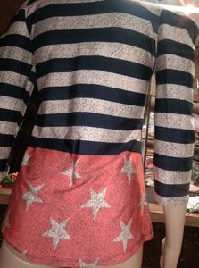 Cold shoulder denim top