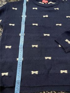 Navy Bow Sweater