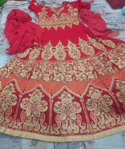 Red & Gold Embroidered Gowns set