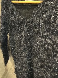 Sparkly Black Fuzzy Sweater