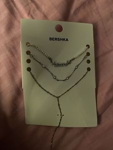 Bershka 3-Layered Necklace Set silver y2k