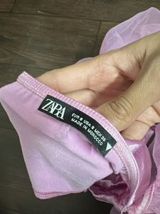 Pink Sheer Sleeve Crop Top