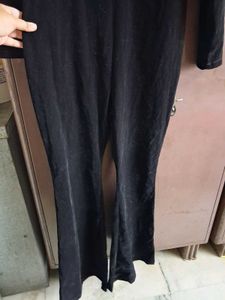 Elegant Black Velvet Jumpsuit