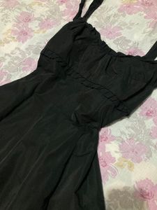 Black Spaghetti Strap Midi Dress