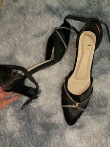 Sparkly Black D'Orsay Heels