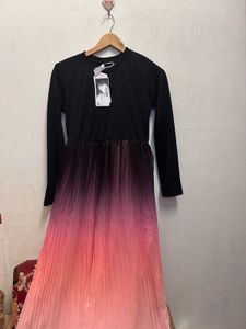 Stylish Pleated Ombre Dress