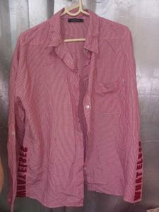 Trendyol Pink Striped “WHAT ELSE” Shirt