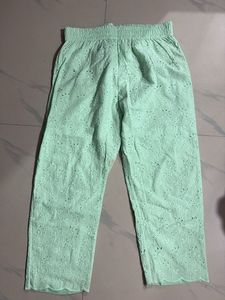 Mint Green Embroidered Pants
