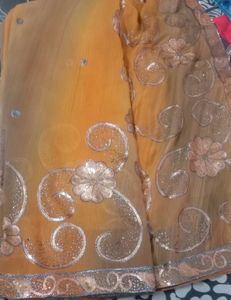 brown colour party wear saree