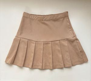 H&M Beige Pleated Mini Skirt XS Korean Style