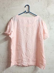 Trendy Soft Pink Crinkle Top