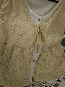 Cute Polka Dot Peplum Top