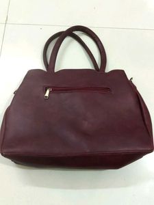 Elegant Maroon Leather Handbag