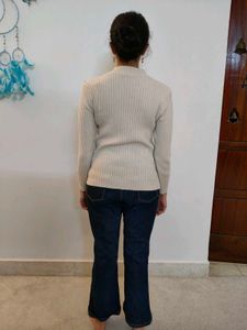 Ribbed Mock Neck Long Sleeve Top