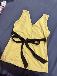 Yellow Tank Top with Black Trim