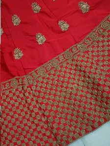 Stunning Red Embroidered Lehenga Choli Set