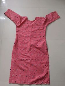 Like New Woman A Line Pink Kurti Offer