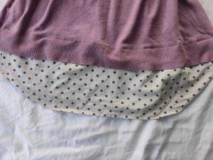 mauve polka dot sweatshirt